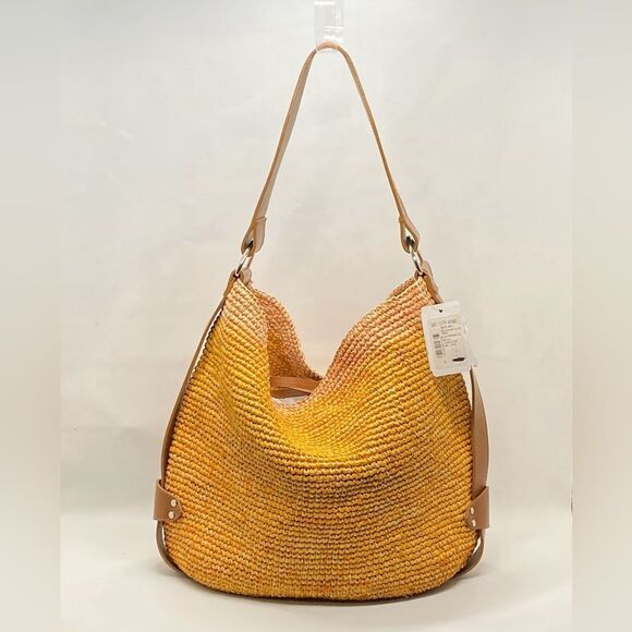 Isabel Marant Bayia Raffia Shoulder Bag in Tangerine - Picture 1 of 15